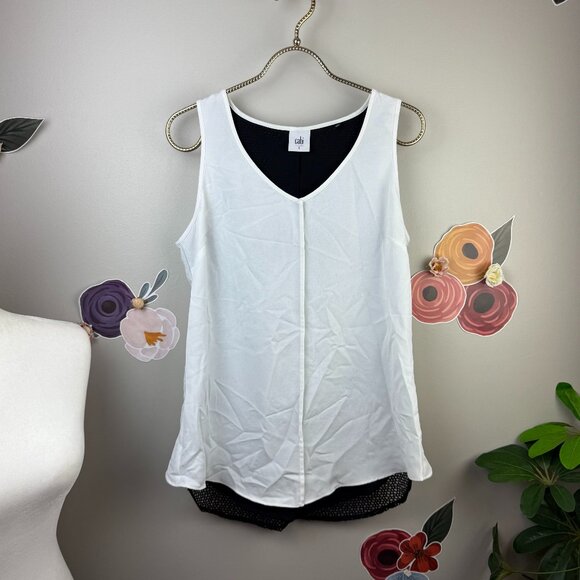 CAbi Domino Mesh Layered Sleeveless Blouse - Size - Small - Picture 1 of 5